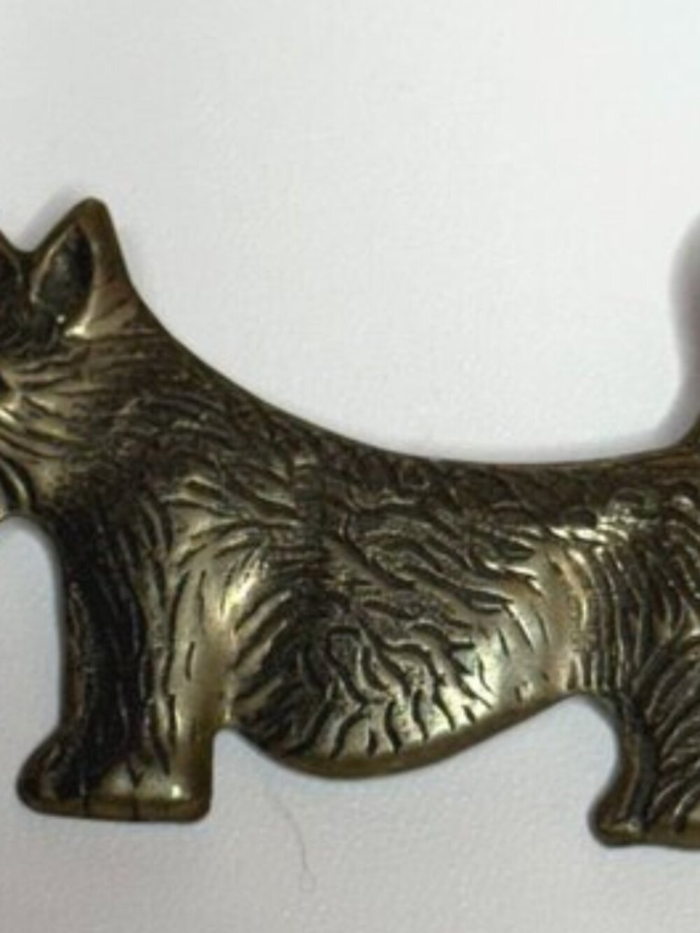 Gold-Tone Scottie Dog Brooch Pin Metal Vintage Scottish Terrier